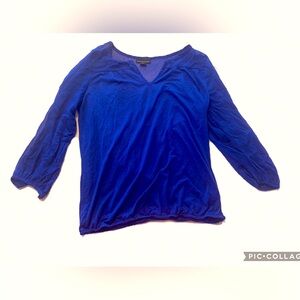 Metaphor Women’s Royal Blue Sheer Accent Top Size L